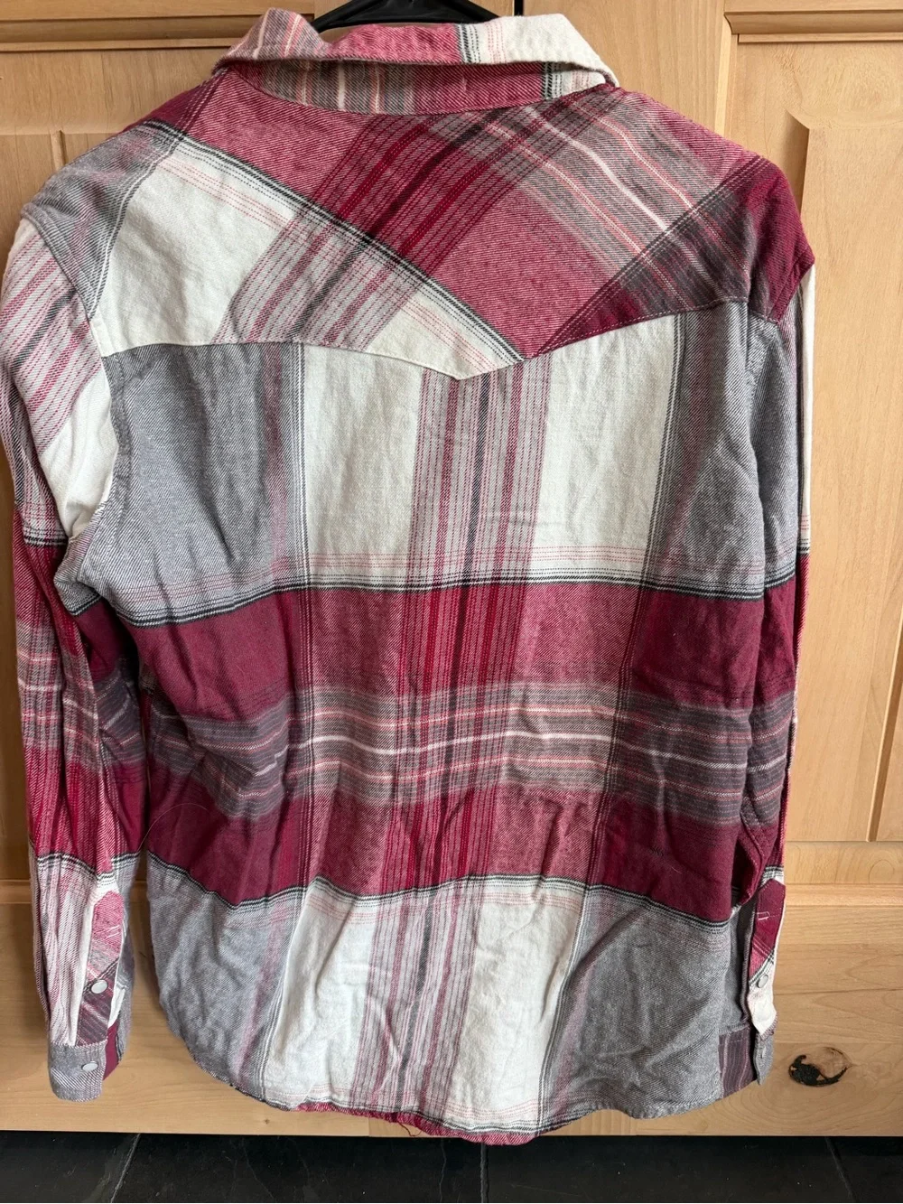 Levi's Men's Burgundy and White Plaid Button-Down Shirt